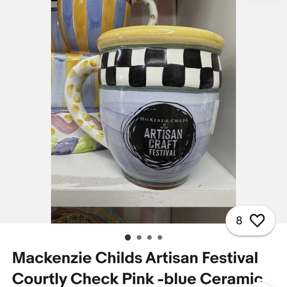 NWT Mackenzie -Childs Artisan Craft Festival Mug Glazed Ceramic or Clay Mug - Picture 6 of 9